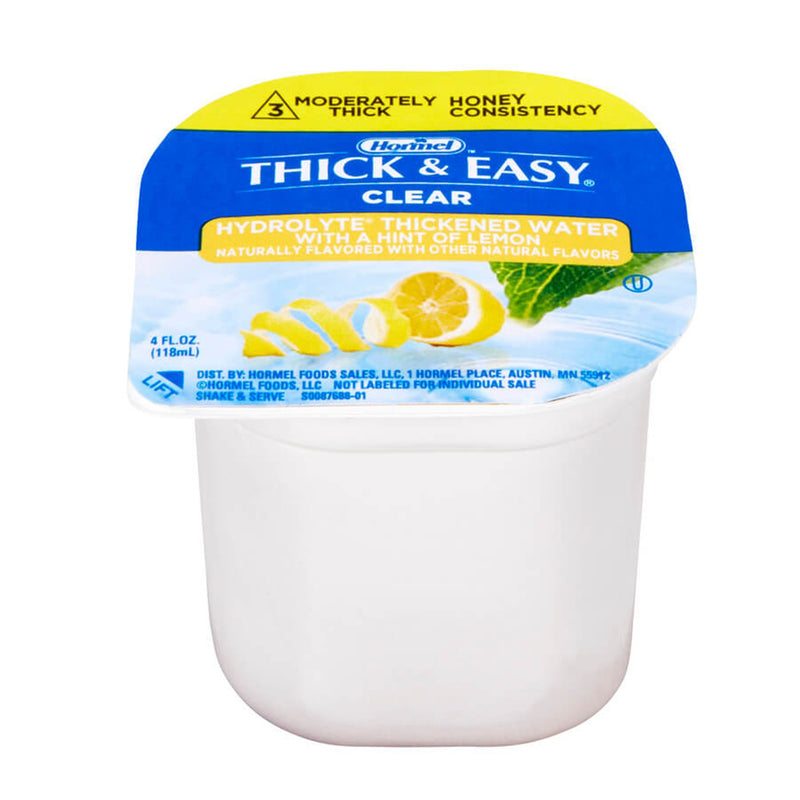 Thick & Easy® Hydrolyte® Honey Consistency Lemon Thickened Water, 4-Ounce Cup, Sold As 24/Case Hormel 46056